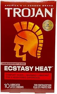 TROJAN Double Ecstasy Condoms 10 Ct, Pack of 4