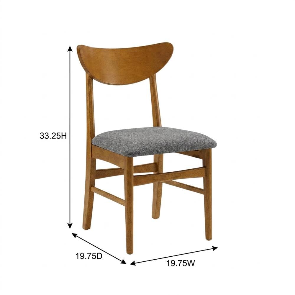 Brown 4-Piece Wood Dining Chair Set with Comfortable Backrest by Furnifact – Rubberwood 70.00%,Polyester 10.00%,Foam 10.00%,Mdf 5.00%,Plywood 5.00%, Brown, Pack of 4