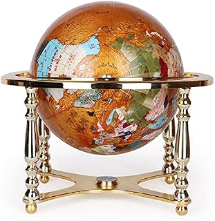 TOMYEUS Globes Imitation Gemstone Four-Corner Globe Large Study Living Room Decoration Birthday Decoration Geographic Globes (Size : 22cm)