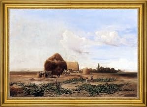 Art Oyster Ferenc Marko Harvesting Watermelons - 18" x 27" Premium Canvas Print with Gold Frame