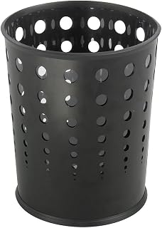 Safco 9740Bl Bubble Wastebasket Round Steel 6Gal Black