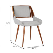 Walnut Wood Mid-Century Modern Dining Chairs Set of by Furnifact – Walnut, Gray Fabric/Walnut, Pack of 2