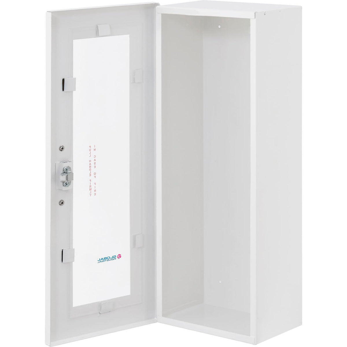 Fire Extinguisher Cabinet with Breakable Glass Window by Global Industrial – Alloy Steel, White, Model 670598