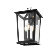 Cayman Three Light Outdoor Wall Sconce Black by Lighting Design – Iron, Black, Model OD332W16BK