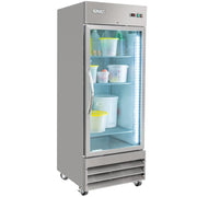 29" One Section Reach In Refrigerator - (1) Right Hinge Glass Door by MOTAK – 30.71x35.04x83.46, In Description, Check Images, Model MSD-1DR-BAL-27-G-X