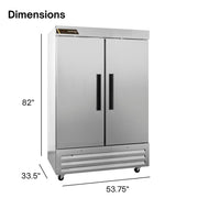 Traulsen (2) Solid Doors, Right Hinged / Silver / 45.88 cubic_feet Refrigerators