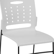 HERCULES Series 881 lb. Capacity White Sled Base Stack Chair with Air-Vent Back by Flash Furniture – Set of 1, Alloy Steel, White, Model RUT-2-WH-GG