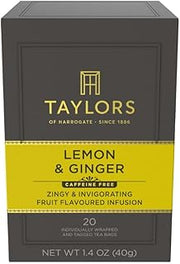 Taylors of Harrogate Lemon & Ginger Herbal Tea Bags, 20ct (Pack of 1)