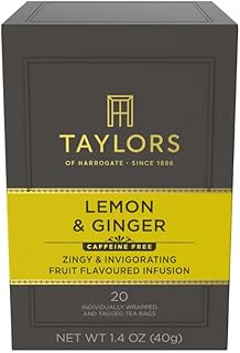 Taylors of Harrogate Lemon & Ginger Herbal Tea Bags, 20ct (Pack of 1)