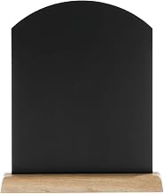 HUBERT Sign Holder with Wooden Base Black- 8 1/2" L x 11" H