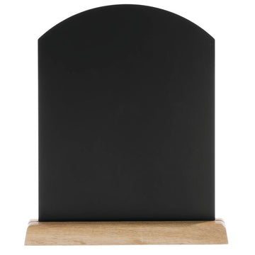 Sign Holder with Wooden Base Black- 8 1/2" L x 11" H by HUBERT – 9"W x 11"H, Plastic, Black, Model 15586