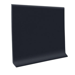 Vinyl Cove Base 4" X.080"X48" - Black by Roppe – 50"L x 48"W x 4"H, Vinyl, Black, Model 40C51P100