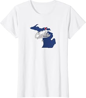 Curtis Michigan Mackinac County MI Map T-Shirt