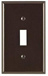 Leviton 1-Gang Toggle Device Switch Wallplate, Standard Size, Thermoplastic Nylon, Device Mount, 80701, Brown