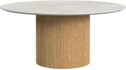 Picket House Furnishings Sutton Round Coffee Table in White/Natural