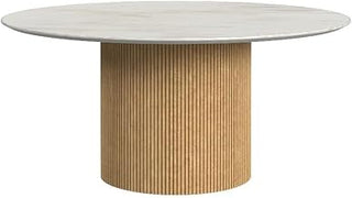 Picket House Furnishings Sutton Round Coffee Table in White/Natural