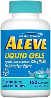 Aleve Liquid Gels Naproxen Sodium Capsules, 220 mg (NSAID) Pain Reliever/Fever Reducer