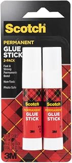Scotch Permanent Glue Sticks, Acid-Free Non-Toxic Adhesive (2-Pack) – Strong & Fast Bond, No-Mess Application for Paper, Photos, Crafts