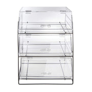Black 3-Tier Wire Bakery Case by HUBERT – 14.0 liters, Carbon Steel, Black, Model 43616+20819