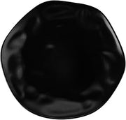 CAC China KCU-9-BLK Cancun Coupe Plate Semi-Matte Black 9-7/8" Porcelain Round, Color, Set of 12