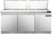 DL72-27M-FB Designer Line Mighty Top Sandwich Unit, 72" W, With 27 Pan Top Openings & Front Breathing