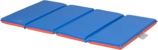 ECR4Kids Premium Folding Rest Mat, 4-Section, 2in, Sleeping Pad, Blue/Red