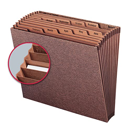 SMEAD Letter (Pack of 5) / Jan-Dec Index, Letter Size / Leather-like Expanding Files & Wallets