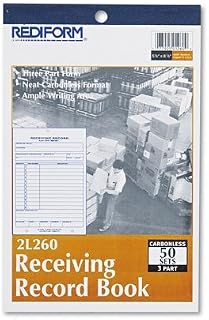 Rediform Receiving Record, 5-1/2 x 7-7/8, Carbonless Triplicate, 50 Sets/Book -:- Sold as 2 Packs of - 1 - / - Total of 2 Each