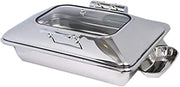 3935G Crown Collection 8 Quart Induction Chafing Dish, Oblong, Hinged Glass Lid