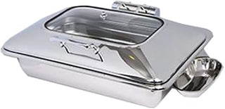 3935G Crown Collection 8 Quart Induction Chafing Dish, Oblong, Hinged Glass Lid