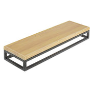 Black Display Riser with Butcher Block Top - 3 1/5" H by HUBERT – Metal, Black, Model 33037+40377