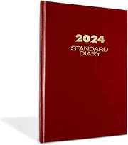AT-A-GLANCE 2024 Daily Diary, Standard Planner Journal, 12 Month, 7-3/4" x 12", Large, Hardcover, Red (SD3761324)