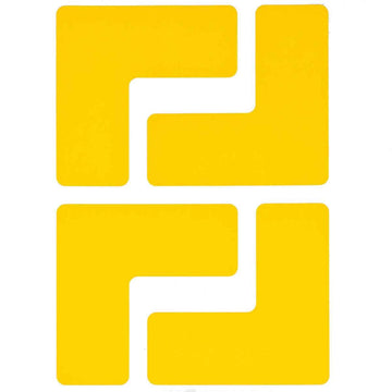 ToughStripe Nonabrasive L Shape Floor Marking Tape by Brady – 1"L x 2"W x 12.5"H, polyester, Yellow, Pack of 20, Model 104433