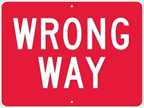 NMC Traffic Sign, Wrong Way, 18" X 24", White/Red, TM133J