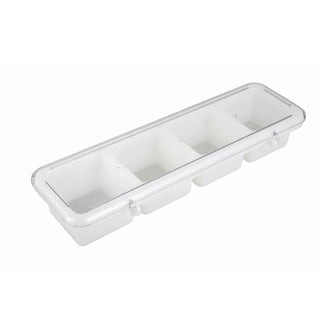 Condiment Holder by Winco – 4.0 pints, Plastic, White, Model BC-4P
