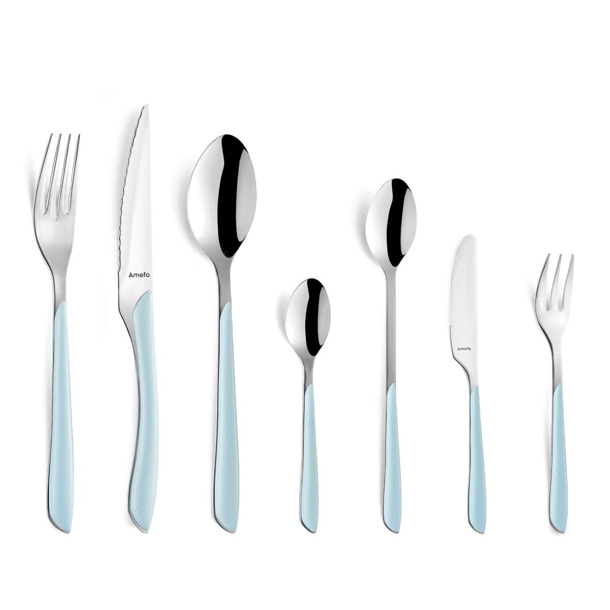 Eclat All You Need 26-Piece Cutlery Set Blue by Amefa – Stainless Steel Plastic, Light Blue, Model UL.142462