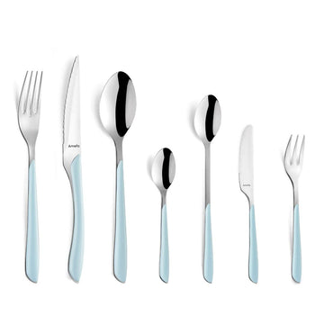 Eclat All You Need 26-Piece Cutlery Set Blue by Amefa – Stainless Steel Plastic, Light Blue, Model UL.142462