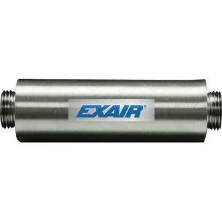 Straight Through Muffler For 3/8" NPT by EXAIR – 10"L x 4"W x 2"H, Aluminum, Multicolor, Model 890002