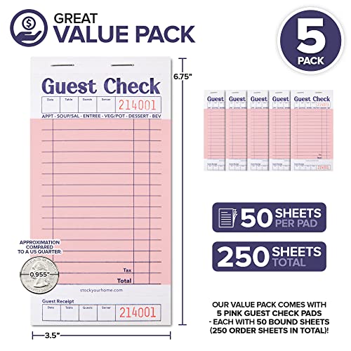 Stock Your Home 5 Pack / Pink / 5 Guest Checks