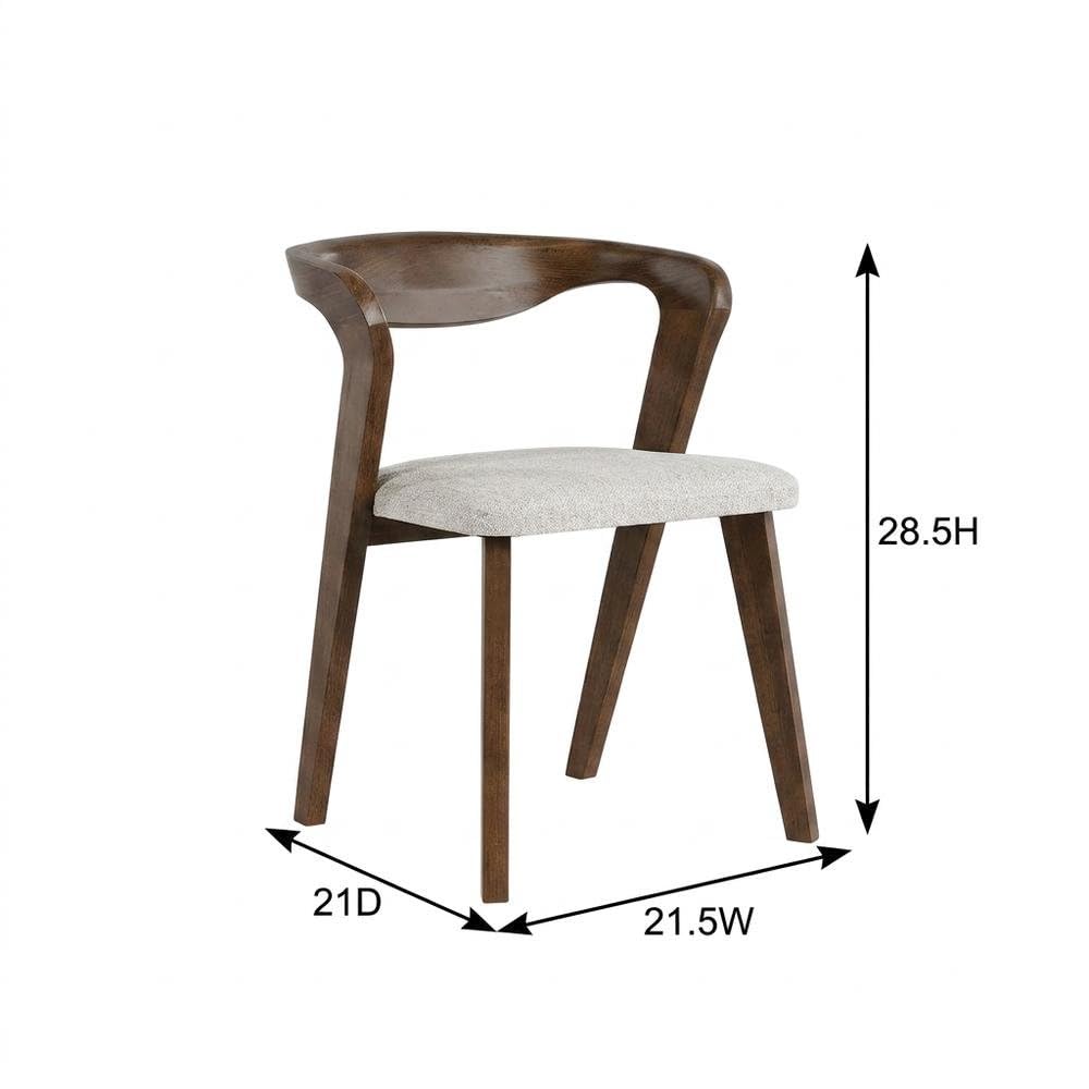 Pascan Brown Solid Wood Dining Chair Set of by Starlight Canyon Home – Full Solid Rubberwood, Fabric, Brown, Pack of 2
