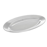 Silver Serving Tray Oval Stainless Steel -11 3/4"L x 7 3/4"W by HUBERT – Stainless Steel, Silver