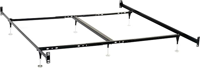 Coaster Home Furnishings Esme Metal Bed Frame Adjustable 6-Leg Base for Box Spring and Mattress Queen and Eastern King Black 9602QK