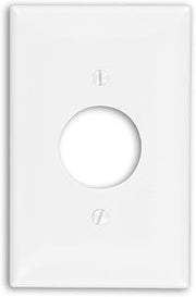 Leviton 1-Gang Single 1.406-Inch Hole Receptacle Wallplate, Midway Size, PJ7-W, White