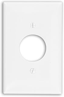 Leviton 1-Gang Single 1.406-Inch Hole Receptacle Wallplate, Midway Size, PJ7-W, White