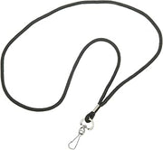 AbilityOne Cord Style Neck Lanyard - J-Hook Attachment, Black 8455-01-645-2730