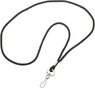 AbilityOne Cord Style Neck Lanyard - J-Hook Attachment, Black 8455-01-645-2730