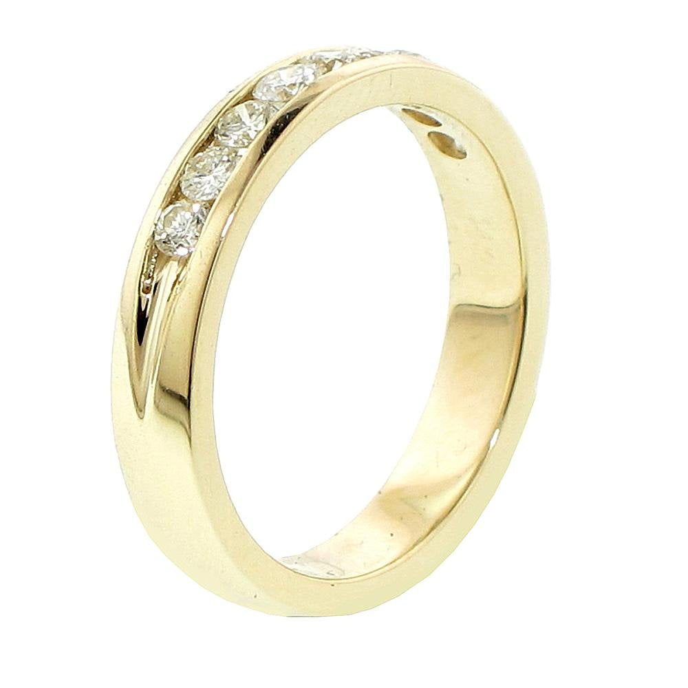 0.75 CT Channel Set Anniversary Round Diamond Wedding Band in 14k Yellow Gold - Size 10. by VIP Jewelry Art – Yellow Gold, Yellow,Gold, Model WB105YVIP
