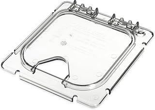 Carlisle FoodService Products Coldmaster EZ Access Lid With Notch, Heavy Duty Hinged Lid With Notch, 13" x 7", 1 Count, Clear