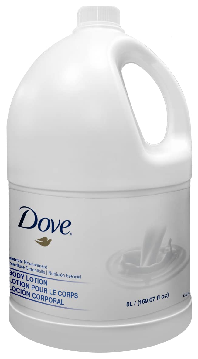5Liter Lotion Essential Nourishment Bottle (3) by Dove – 5 Liter, 169.0 fluid_ounces, Plastic, Clear, Pack of 3
