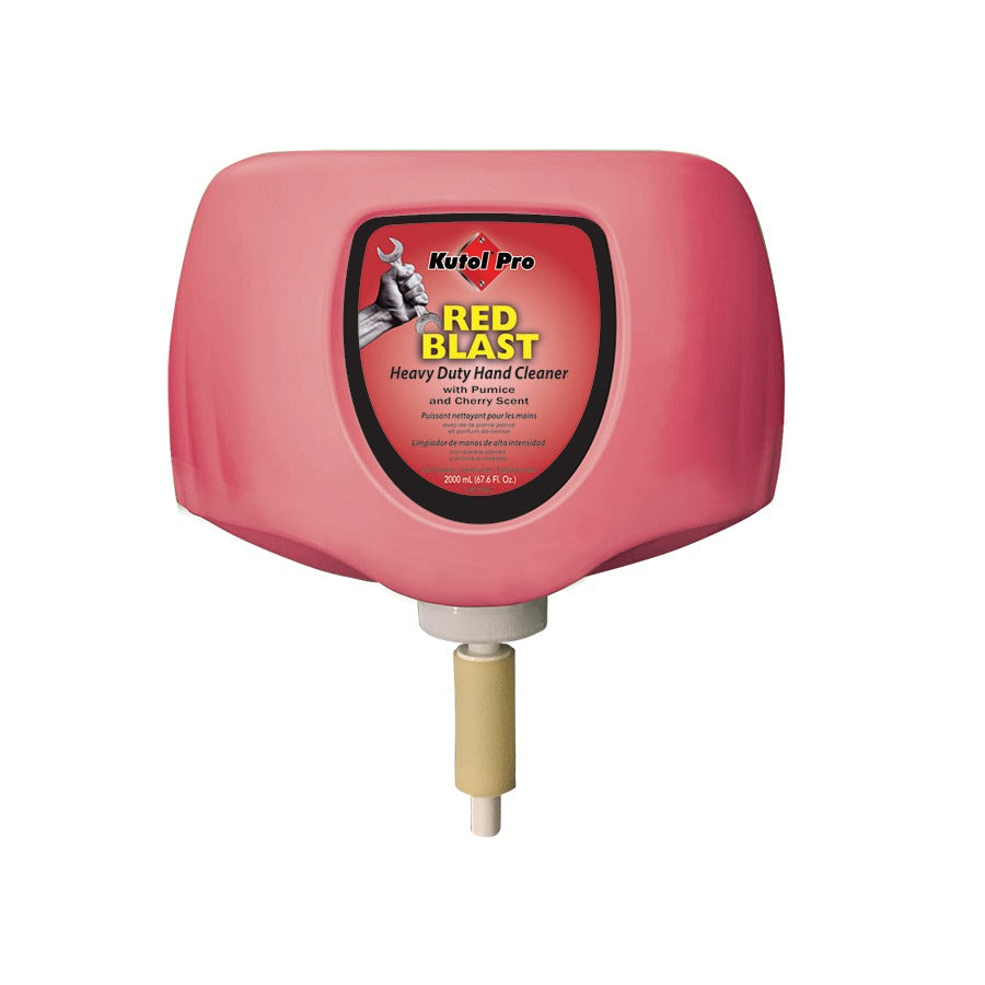 Kutol Hand Soap Cartridge, 2,000 mL, 4/Case - Red Blast Cherry Scented Cleaner Pumice 2 L Dispensers